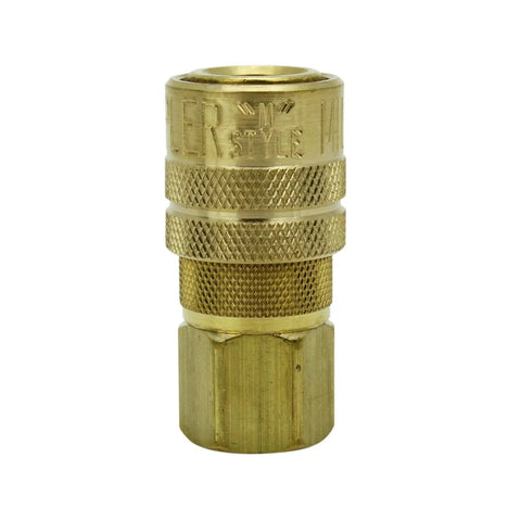Durable One Quarter Inch FNPT M Style Coupler Kwik-Change for High Air Flow No Bull Interchangeable with All Brands 40 CFM Brass