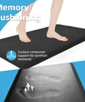 Person standing on 0.75 Inch Thick Anti Fatigue Kitchen Mat Waterproof Cushioned Comfort Floor Mat 20 By 32 Inches Black