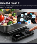 Smart Food Kitchen Scale With Nutritional Calculator And Timer, 0.1g Precision, user using digital display with bowl of food