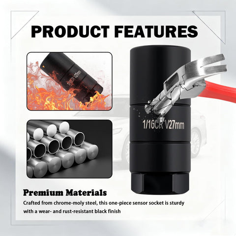 Image showing Beefy One And One Sixteenth Inch Oil Pressure Sensor Socket, chrome moly steel, with 3/8 inch drive and 1-1/8 inch hex.