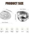 Stainless Steel Rice Strainer Colander With Side Drain, Grater Lid, Hanging Hole, and V-Shaped Bottom, 304 Grade Kitchen Bowl Dimensions
