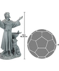 Saint Francis Of Assisi Garden Statue With Bird Bath Feeder For Outdoor Yard Art 19 Inch Cast Stone Resin in gray finish