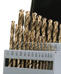 21 Piece Cobalt Drill Bits Set Pro Grade M35 HSS 135 Degree Split Point Jobber Length For Hardened Metal Cast Iron Stainless Steel Plastic And Wood With Metal Indexed Storage Case 1 Sixteenth To 3 Eighths Inch