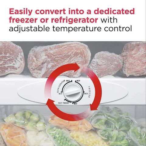 Adjustable temperature control knob for Seven Cubic Foot Convertible Upright Fridge Freezer Real Deal Smooth Operator.