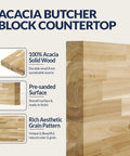 Built Tough Hella Sturdy Chevron Butcher Block Countertop 72 By 25 By 1.5 Inches Unfinished Acacia Solid Wood Table Top close-up of grain.
