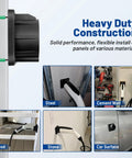 Built Tough SAE J1772 EV Charger Holder And Nozzle Holster Dock Wall Mount for various surfaces like steel, wood, cement.