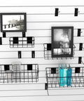 Slatwall Organizer Kit 28 Piece Set With Hooks In 4 6 And 8 Inch Sizes Bins Baskets Cups And Screwdriver Holders For Garage.