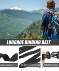 4 Pack Outdoor Luggage Straps With Quick Release Buckles, Durable Anti-Pinch Tie-Down Straps For Luggage, Camping, Hiking And Travel Gear, Multi-Function Bindings, Black