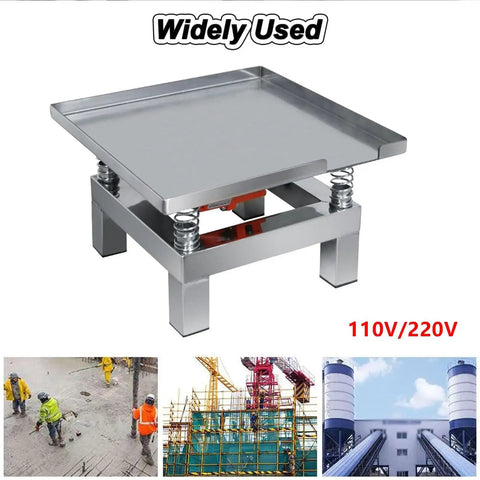 Pro Grade Heavy Duty Concrete Vibration Table Test Bench With Stainless Steel Platform 50 By 50 Cm Low Noise High Power Motor 3000 RPM One To Two MM Amplitude Thick Spring Design For Efficient Concrete Compaction And Stress Testing, 110V/220V