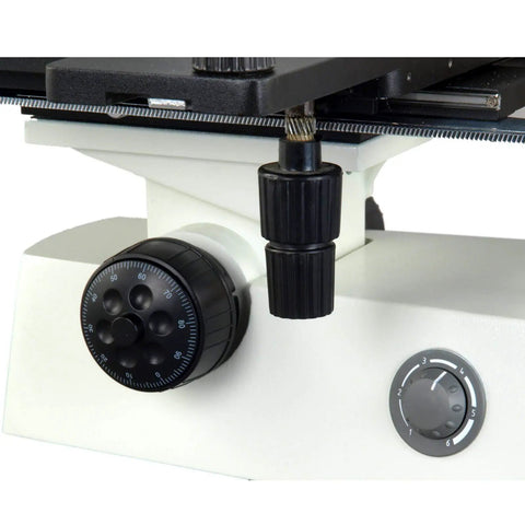 400X Plan Trinocular Inspection Microscope With Seidentopf Head, 360-Degree Rotatable, 30-Degree Tilt, Quintuple Nosepiece, Widefield EW10X-22 Eyepieces, 48-75mm Adjustable Interpupillary, Lab-Grade Microscope For Education And Electronics, close-up focus knobs
