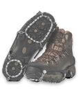 Boss Level All Surface Traction Cleats Engineered With Reinforced Diamond Beads Conquering Slippy Ice And Packed Snow Quick Snap On Shoe Protectors Matte Black Large on heavy boots.