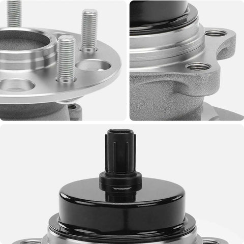 Premium Rear Wheel Bearing Hub Assembly Straight Up Built Tough For Toyotas showing detailed close-up of flange and center bore.