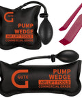 Air Wedge Bags With Pump 2 Pack Pro Leveling Kit For Heavy Lifting 300 Lbs with two red plastic gap tools