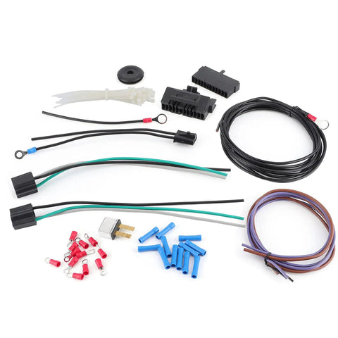 Components of 12V Universal Fuse Harness Kit With 21 Circuit Color Coded Wires For Cars Trucks RVs And Motorhomes, wiring displayed