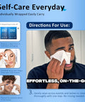 Eyelid and lash wipes, 30 ct, tea tree oil for sensitive eyes; individually wrapped eye cleansing cloths (front view)