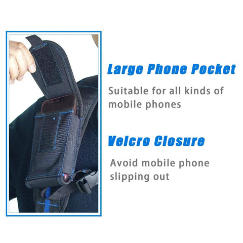 Tool Belt Suspenders With Magnet Pocket And Movable Phone Holder Heavy Duty 1680D Polyester Work Gear with Velcro phone pocket