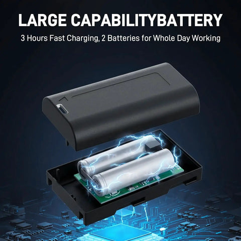 Open battery compartment with two lithium batteries for 360 Self Leveling Laser Level With 4D Capabilities And 16 Green Lines, Pro Grade Tool.