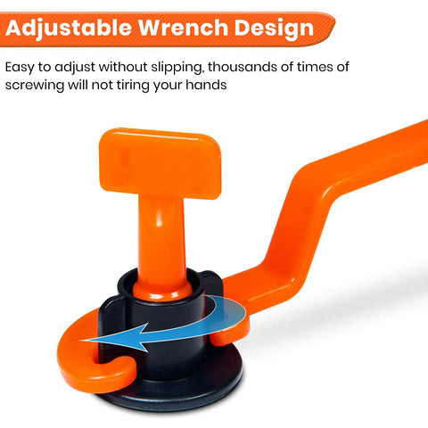 Adjustable wrench from Pro Grade Tile Leveling System Kit With 200 Reusable Leveler Spacers 1000 Cross Shaped One Twelfth Inch Spacers