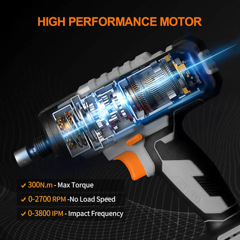Cordless Impact Driver Kit Delivers Beastly 2655 Inch Pounds Torque For All Your Fastening Needs with high performance motor