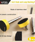5 Pc Heavy Duty Hook And Loop Sanding Disc Pad Kit For Rotary Tools 1 Inch Backing Pads With One Quarter Inch Shank Drill Adapter