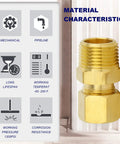 Brass Compression Tube Fitting One Eighth Inch OD To One Eighth Inch NPT Male Union Connector Ten Pack DIY Friendly Plumbing Fittings Durable Corrosion Resistant For Home And Pro Installations brass fitting with material characteristics