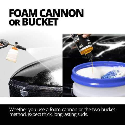 High Foam Vehicle Shampoo With Maximum Suds PH Neutral Car Wash Soap For Ceramic Coatings Citrus Scent Ceramic Safe No Brainer Rapid Rinse Formula For Foam Cannon Or Two Bucket Wash 32 Oz Bottle used with foam cannon and bucket
