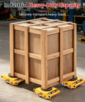 Wooden crate on Beefy Industrial Machinery Moving Skates With 360 Degree Swivel Anti Slip Pads And Steel Wheels 12T Capacity