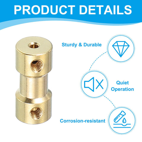 Brass Shaft Coupling 4mm To 5mm Kit With 8 Couplers 16 Screws And Spanner Rigid Sleeve Adapters For RC Cars Motors 9mm OD 20mm Length M3 Threads Rust Proof Wear Resistant - Product Details with Icons