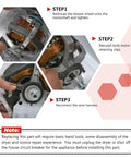 Installation steps for Dryer Drive Motor With Pulley Upgrade For Maytag KitchenAid Whirlpool Kenmore, focus on motor assembly.
