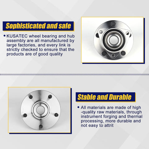 Front Wheel Bearing And Hub Assembly 515006 Replacement For Dodge Ram 1500 1994 To 1999 Front 5 Lug Bolts Without ABS