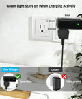 12V Replacement Charger For Recital 61 And 88 Key Digital Pianos plugged in with green light indicator, space-saving design