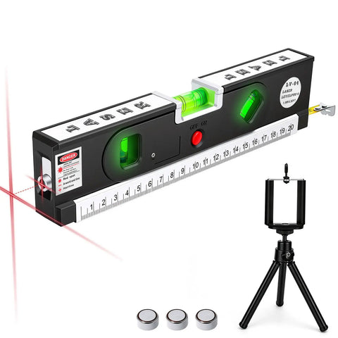4 In 1 Laser Level With 3 LED Modes Magnetic Torpedo Vials Tripod And 100 Ft Point 30 Ft Line Beam For Framing Tiling And Hanging Projects Pro Grade DIY Tool Built For Fast Accurate Layout, with tripod
