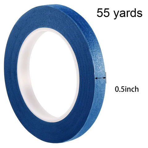 Blue 1/2 Inch Painter Drafting Tape For Crafting And Masking, 55 Yards Long, multi-use scrapbooking tape roll detail