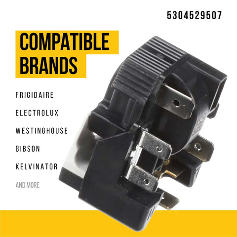 5304529507 Start Device for Frigidaire Refrigerator Replacement, Replaces AP7033330 and PS16620630, black start relay