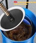 Heavy Duty 10 Gallon Pneumatic Grease Pump Delivers Shop Grade Pneumatic Power With Smooth 80 To 1 Ratio And Boss Level 69 Mpa Output For No Sweat Garage Lubrication Plus Wheeled Rolling Cart Base showing large oil storage capacity and spiral fitting.