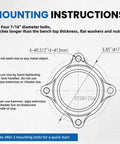 Mounting instructions diagram for Six Inch Heavy Duty Bench Vise With Rotating Swivel Base And Head Built From Solid Cast Iron.