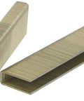Close-up of 16 Gauge Staples Seven Sixteenth Inch Crown By 1 Inch Length Electro Galvanized Finish N13BAB Box Of 5000 Staples