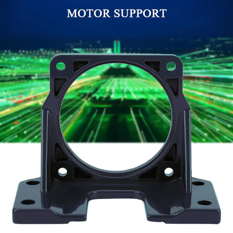 Heavy Duty Fixed Base Motor Bracket for Industrial Equipment Black Metal Support Base 90x90 front view
