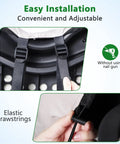 Adjustable buckle and drawstrings on Ezgo Txt Front Seat Covers 1994-2013 Waterproof Vinyl Leather Replacement Beige