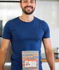 Person standing behind a box labeled 'Lever Wire Connectors Kit' on a kitchen counter, showcasing electrical connectors.