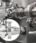 Sanitary tri-clamp reducer in 304 stainless steel, 3 in to 2 in with ferrule flange and silicone gaskets