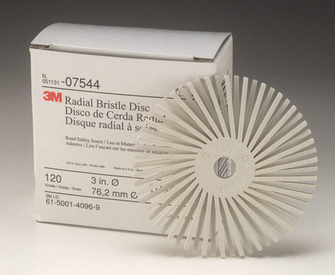 Radial Bristle Disc 1 Inch Diameter Deburring And Finishing Tool With Abrasive Filled Bristles packaging and product view