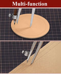 Rock Solid 8 Inch Woodworking Compass And Carbon Steel Scribe Divider With Locking Pin creating precise circles on a work surface.