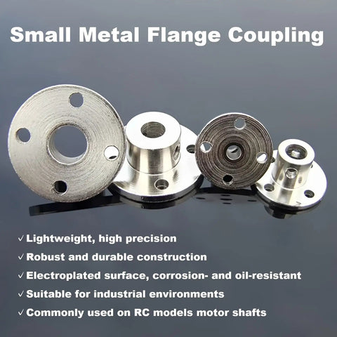 Heavy Duty 4mm ID Flange Coupling 4 Pack Rigid Shaft Connector for RC Cars and Motors, small metal flange couplings.
