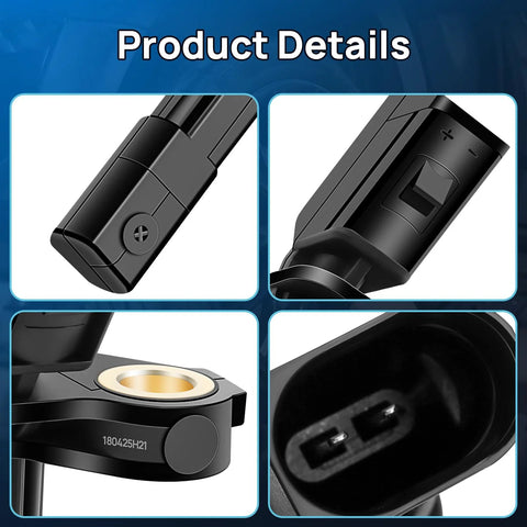 Amazon rear ABS wheel speed sensor for VW/Audi; left or right side, black sensor with brass mounting hole and plug