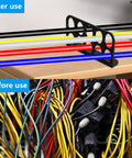 Massive 50 Pack Cable Chase Wire Brackets with organized cords on top, messy wires below, showcasing tidy home office setup.