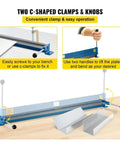 Two C-shaped clamps and knobs on 36 Inch Portable Sheet Metal Bending Brake for easy operation and precision bending.