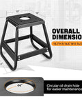 Heavy Duty Detachable Anti Slip Dirt Bike Stand Jack For Universal Motorcycle Maintenance Elevates Dirt Bikes Up To 1000 Lbs To 15.7 Inches High Black Durable Steel Construction with dimensions