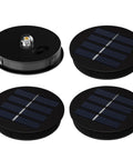 4 Pack Solar Light Replacement Tops For Outdoor Lanterns Top 3.14 Inch Round Panels And Bottom 2.87 Inch Weatherproof LED Modules