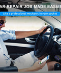 User in car using Bluetooth OBD2 Diagnostic Adapter For iOS Android And Windows Read And Clear Check Engine Codes Real Time